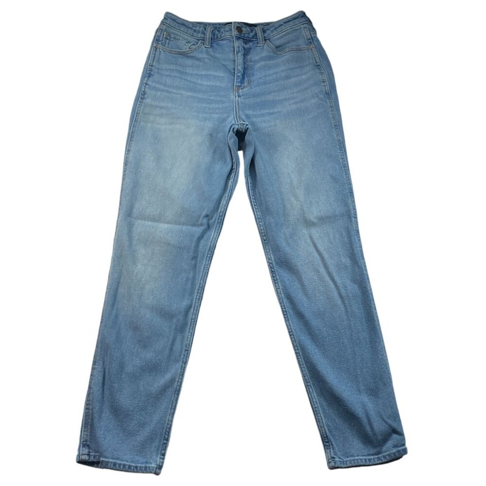 Hollister Jeans Womens size 7 Blue Stretch Denim Ultra High Rise Mom Jean - Picture 1 of 8